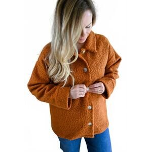 NEW NLT women's crest avenue sherpa jacket in orange